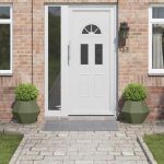 Jardinieră 2 pcs Verde măsliniu 50 x 50 x 40 cm Oțel GartenMobel Dekor