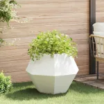 Jardinieră Alb 75 x 75 x 60 cm Oțel GartenMobel Dekor