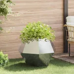 Jardinieră Argintiu 75 x 75 x 60 cm Oţel inoxidabil GartenMobel Dekor
