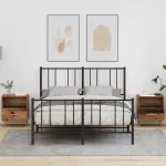 Noptieră 2 pcs Lemn vechi 40 x 35 x 47,5 cm Lemn compozit GartenMobel Dekor