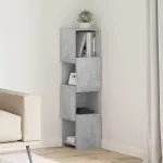 Dulap de colț Gri din beton 25,5x25x102cm Lemn compozit GartenMobel Dekor