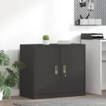 Dulap de depozitare Negru 80 x 40 x 70 cm Oțel Laminat la Rece GartenMobel Dekor