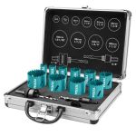 TOTAL - SET 10 CAROTE SI 2 AXURI CU BURGHIU PENTRU CENTRARE PowerTool TopQuality