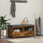 Bancă pentru hol cu pernă Stejar fumuriu 100 x 38 x 46 cm GartenMobel Dekor