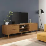 Dulap TV „MOLDE” maro, 158x40x49 cm, lemn masiv de pin GartenMobel Dekor