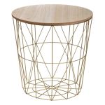 Masuta cafea rotunda Atmosphera Kumi, 40x41 cm, auriu Household NewTrend