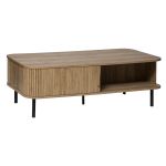 Masuta de cafea Atmosphera Colva cu 2 usi glisante, MDF si otel, 120x60x41 cm, bej Household NewTrend