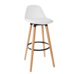Scaun bar Atmosphera Maxon, 40x43x92 cm, picioare din fag, stil scandinav, alb Household NewTrend