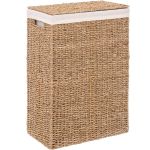 Cos rufe 5Five din trestie impletita, cadru metalic, 40 litri, 37x22x55 cm, maro Household NewTrend
