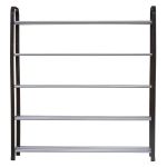 Etajera pantofi 5Five din metal si plastic, 4 niveluri pentru 16 perechi, 70x19x76 cm, negru Household NewTrend