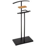 Suport haine valet 5Five Bamboo din otel si bambus, 44x22x114 cm, negru Household NewTrend