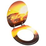 Colac WC cu capac, MDF, design savană GartenMobel Dekor