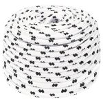 Frânghie împletită pentru barcă, alb, 6 mm x 25 m, poliester GartenMobel Dekor