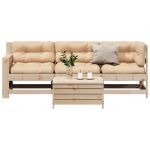 Set mobilier de grădină cu perne, 4 piese, lemn masiv de pin GartenMobel Dekor