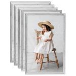 Rame foto colaj pentru perete 5 buc. argintiu 70x90 cm MDF GartenMobel Dekor