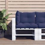 Perne canapea din paleți, 3 buc., bleumarin, textil Oxford GartenMobel Dekor