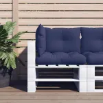 Perne canapea din paleți, 3 buc., bleumarin, textil Oxford GartenMobel Dekor