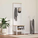 Dulap pentru hol FLORO Alb 50 x 40 x 158 cm Lemn de pin masiv GartenMobel Dekor