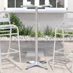 Masă bar exterior înălțime reglabilă Ø59,5x70/109,5 cm aluminiu GartenMobel Dekor
