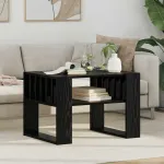 Masă de cafea Stejar Negru 66 x 49,5 x 45 cm Lemn compozit GartenMobel Dekor