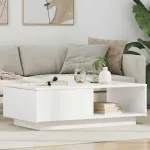 Masă de cafea cu sertar Alb 95 x 55 x 31 cm Lemn compozit GartenMobel Dekor