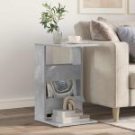 Masă laterală Gri din beton 40 x 35 x 60,5 cm Lemn compozit GartenMobel Dekor