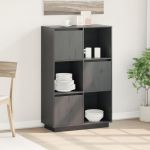 Dulap înalt, gri, 74x35x117 cm, lemn masiv de pin GartenMobel Dekor