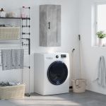 Dulap de perete, gri beton, 34,5x34x90 cm, lemn prelucrat GartenMobel Dekor