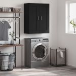 Dulap montat pe perete, negru, 69,5x34x90 cm, lemn prelucrat GartenMobel Dekor