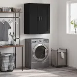 Dulap montat pe perete, negru, 69,5x34x90 cm, lemn prelucrat GartenMobel Dekor