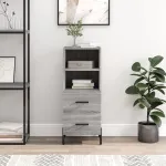 Servantă, gri sonoma, 34,5x34x90 cm, lemn compozit GartenMobel Dekor