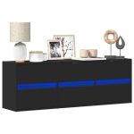 Dulap TV de perete cu lumini LED negru 130x31x45 cm GartenMobel Dekor