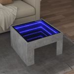 Măsuță de cafea cu LED infinity, gri beton, 50x50x30 cm GartenMobel Dekor
