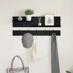 Răcător de paltoane montat pe perete cu raft Stejar Negru GartenMobel Dekor