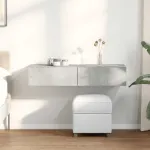 Raft de perete cu sertare Gri beton 100x36x19 cm Lemn prelucrat GartenMobel Dekor