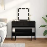 Scaun de toaletă Stejar negru 70 x 35 x 45 cm Lemn compozit GartenMobel Dekor