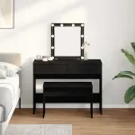 Scaun de toaletă Stejar negru 70 x 35 x 45 cm Lemn compozit GartenMobel Dekor