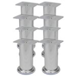 Set 8 Picioare Rotunde Cromate 12x5 cm pentru Canapea sau Mobila