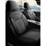 Set Huse Scaune Auto Panda Praga, cu fermoare pentru bancheta rabatabila, negru gri, 11 piese Automobile ProTravel