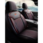 Set Huse Scaune Auto Panda Praga, cu fermoare pentru bancheta rabatabila, negru rosu, 11 piese Automobile ProTravel