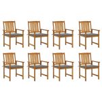 Scaune de grădină cu perne 8 buc. lemn masiv de acacia GartenMobel Dekor
