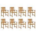 Scaune de grădină cu perne 8 buc. lemn masiv de acacia GartenMobel Dekor