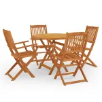 Set mobilier de exterior pliabil, 5 piese, lemn masiv eucalipt GartenMobel Dekor