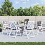 Perne scaun cu spătar mic, 6 buc., gri carouri, textil oxford GartenMobel Dekor