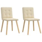 Scaune de bucătărie, 2 buc., crem, material textil GartenMobel Dekor