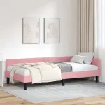 Cadru de pat colțar Roz 90 cm x 190 cm CatifeașiPlywood GartenMobel Dekor