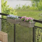 Coș suspendat pentru plante 2 pcs Gri 48 x 22 x 15 cm GartenMobel Dekor