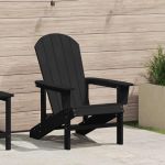 Scaun Adirondack Negru 82 x 74 x 92 cm HDPE GartenMobel Dekor