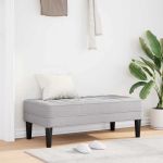 bancă cu pernă Gri nori 113 x 57 x 39 cm țesătură GartenMobel Dekor