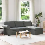 Canapea Gri închis 215 x 138 x 80 cm Metal GartenMobel Dekor